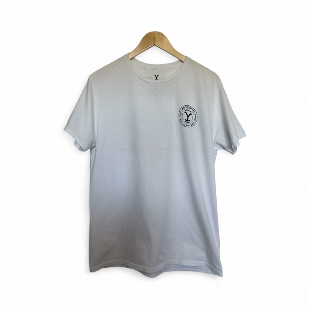 Yellowstone Dutton Ranch T-Shirt Unisex Size Large White Graphic Tee